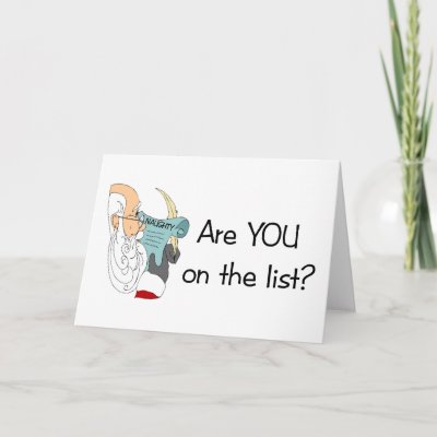 Santa's Naughty List cards