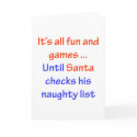 Santa's Naughty List cards