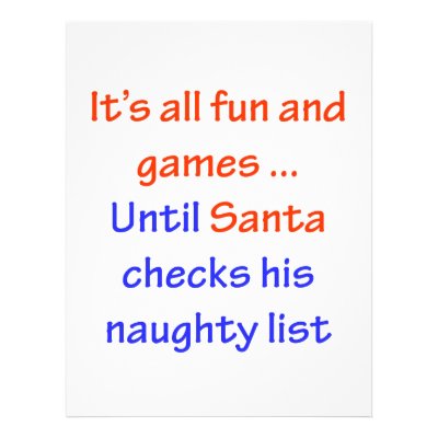 Santa's Naughty List flyers