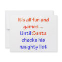Santa's Naughty List invitations