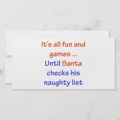 Santa's Naughty List photo cards