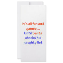 Santa's Naughty List rack cards