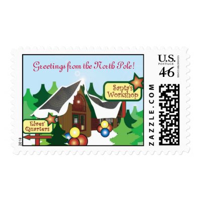 Santa's North Pole Postage Stamp by IndiaL