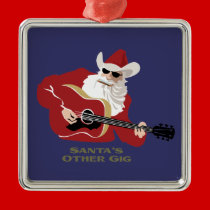 Santa's Other Gig ornaments