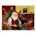 Santa's Poodle (black) Postcards