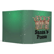 santas posse reindeers notebook binders