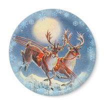SANTA'S REINDEER by SHARON SHARPE Refrigerator Magnets