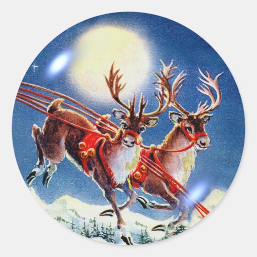 SANTA'S REINDEER by SHARON SHARPE Sticker