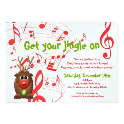 Santa&#39;s Reindeer Christmas Party Invitation