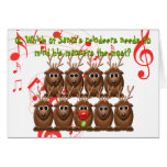 Santa's Reindeer Funny Christmas Greeting Card