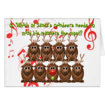 Santa's Reindeer Funny Christmas Greeting Card