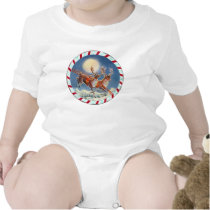 SANTA'S REINDEER & WREATH by SHARON SHARPE t-shirts