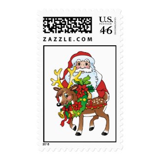 Santa's Rudolph Postage Stamp