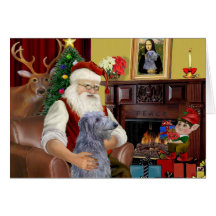 Santa's Scottsh Deerhound Greeting Card