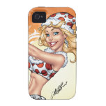 Santa's Sexy Blond Polka Dot Pinup Helper Case For The iPhone 4