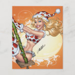 Santa's Sexy Blond Polka Dot Pinup Helper Personalized Flyer