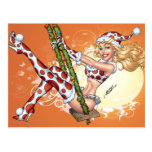 Santa's Sexy Blond Polka Dot Pinup Helper Post Cards