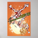 Santa's Sexy Blond Polka Dot Pinup Helper Posters
