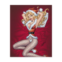 christmas,, pinup,, pin up,, girl,, woman,, blond,, claus,, santa,, sexy,, al rio, Flyer with custom graphic design