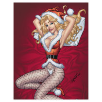 christmas,, pinup,, pin up,, girl,, woman,, blond,, claus,, santa,, sexy,, al rio, Flyer with custom graphic design
