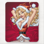 Santa's Sexy Blond Wife in Satin Sheets by Al Rio Mousepads