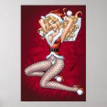Santa's Sexy Blond Wife in Satin Sheets by Al Rio Posters