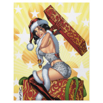 sexy,, gift,, pinup,, pin up,, christmas,, claus,, present,, boa,, santa,, bells,, ribbons,, al rio,, lingerie,, boots,, heels, Flyer with custom graphic design