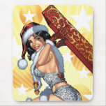 Santa's Sexy Christmas Present Pinup by Al Rio Mousepad