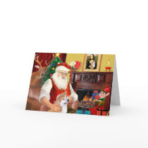 Santa's Shiba Inu (lkup) cards by dogartchristmasgifts Santa's Shiba Inu (lkup) cards