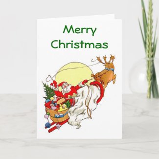 Santa&#39;s Sleigh Christmas Card