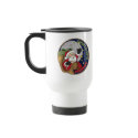 Santa's Sleigh in a Round Illustration Tees Gifts mugs