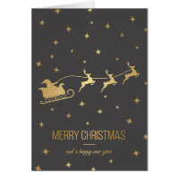 Santa's Sleigh Merry Christmas Greeting Card