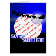 Santa's Sleigh Ride Photo Frame Greeting Card
