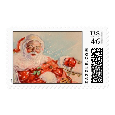 Santas Sleigh Ride Postage Stamp
