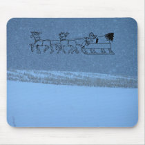 Santa's Sleigh - White Out Snow Storm mousepads