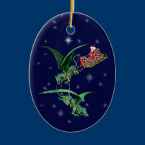 Santa's Sleigh with Dragons ornaments