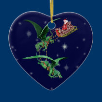 Santa's Sleigh with Dragons ornaments