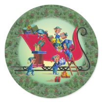 SANTA'S SLEIGH & WREATH by SHARON SHARPE stickers by sharonsharpe SANTA'S SLEIGH & WREATH by SHARON SHARPE stickers
