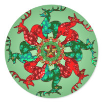 Santa's Stars Sticker Green