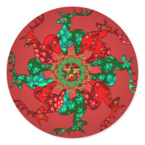 Santa's Stars Sticker Red