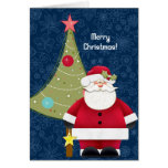 Santa's Tree On Christmas Eve Night Greeting Card