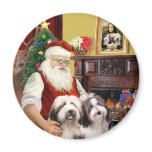 Santa's Two Bearded Collies Magnets