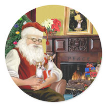 Santa's Two Chihuahuas Sticker