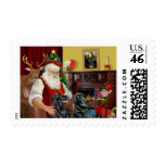 Santa's Two Flat Coated Retrievers postage