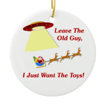 Santa's UFO Encounter Christmas Tree Ornaments
