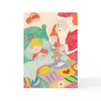 Santa's Visit Greeting Cards by BlayzeInk