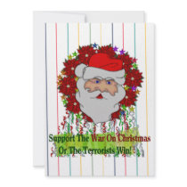 Santa's War On Xmas Invitation