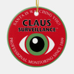 Santa's Watching Christmas Ornament