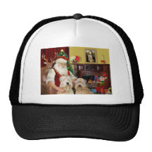 Santa's Wheaten Terriers (TWO) Mesh Hats