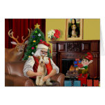 Santa's Wire Fox Terrier (#3) Greeting Card